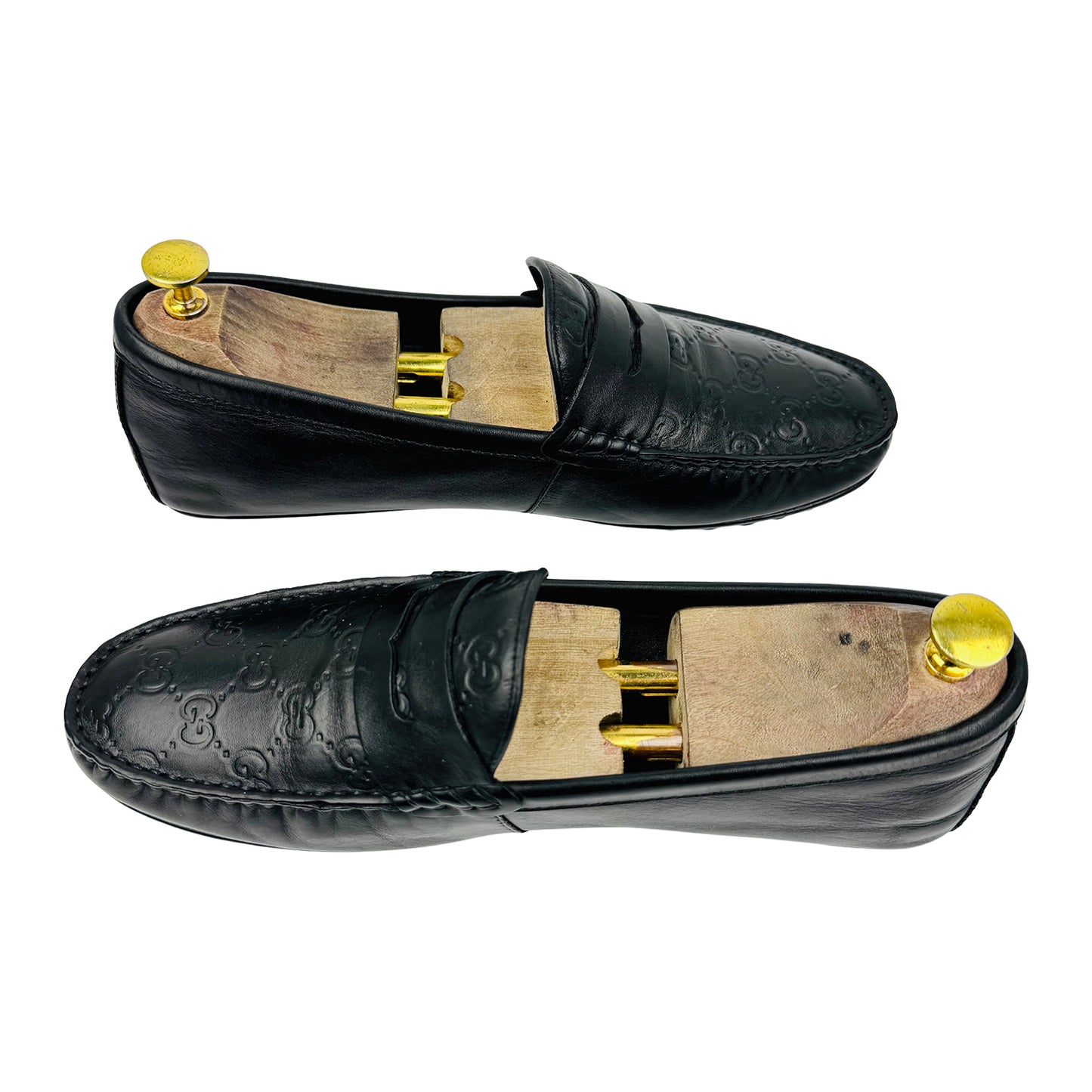 Gucci Men's GG Monogram Black Leather Loafer (Size 43/43.5)