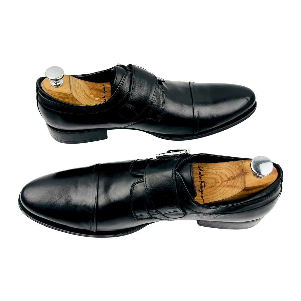 Gucci Black Leather Single Monk-Strap Shoes (Size 42/42.5)