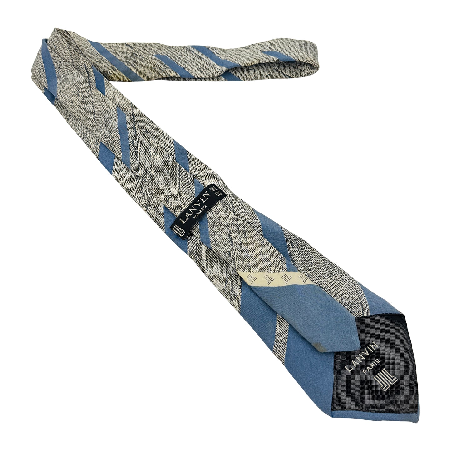 Lanvin Paris Dusty Blue 'Diagonal Pattern' Tie (Size Regular)