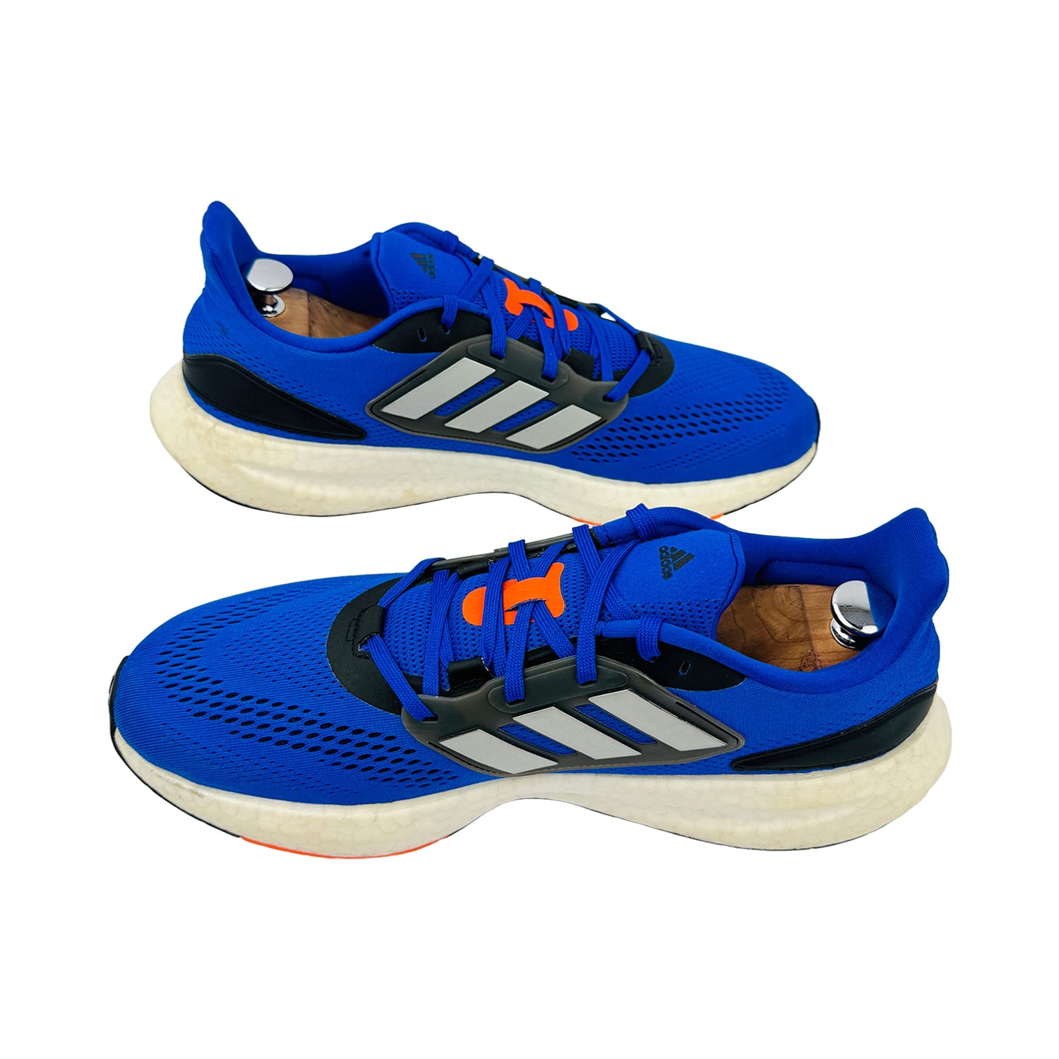 Cross image of Adidas Men's Pureboost 22 Blue Sneakers (Size 46.5) - HQ1453