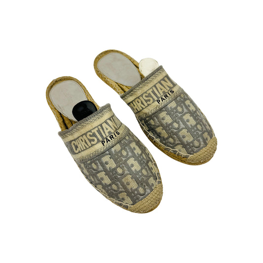 Dior Granville Oblique Espadrille Slides (Size 38/38.5)