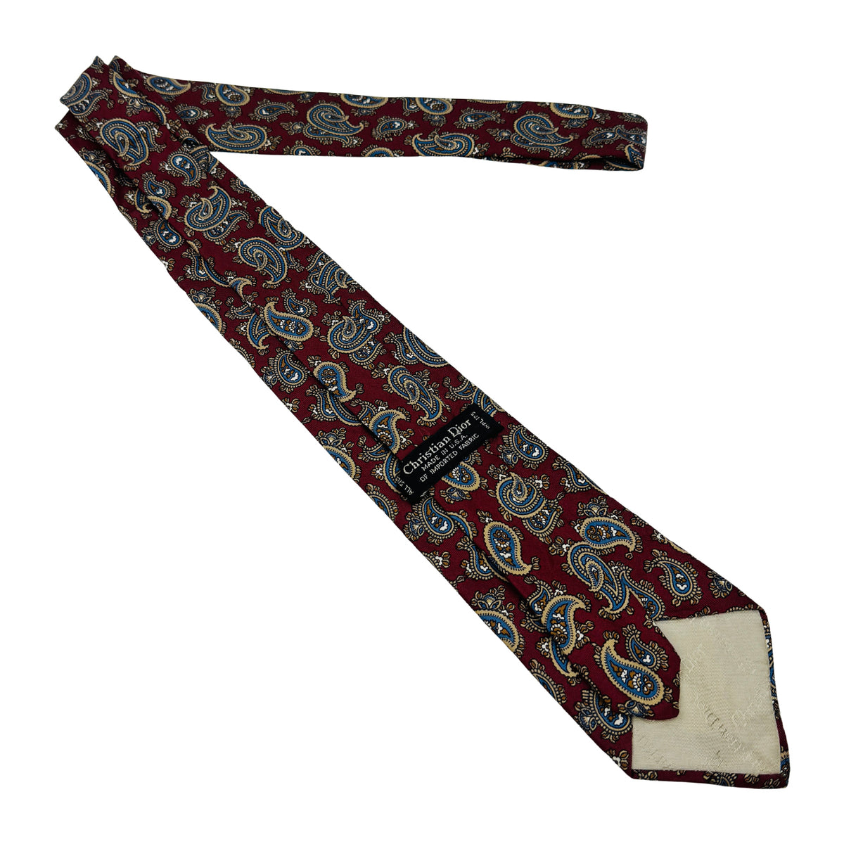 Christian Dior Burgundy 'Paisley Pattern' Tie (Size Regular)