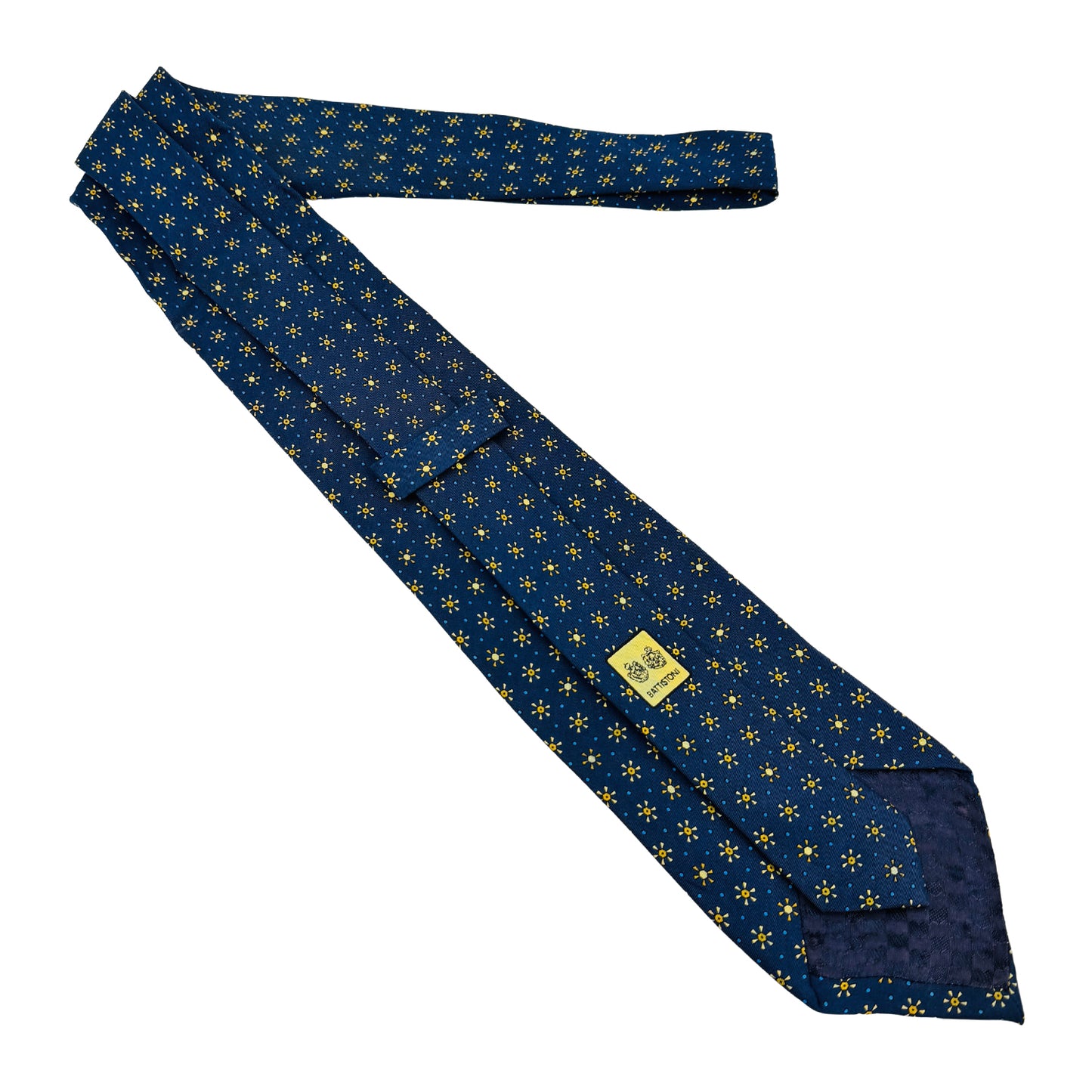 Battistoni Navy 'Floral Pattern' Tie (Size Regular)