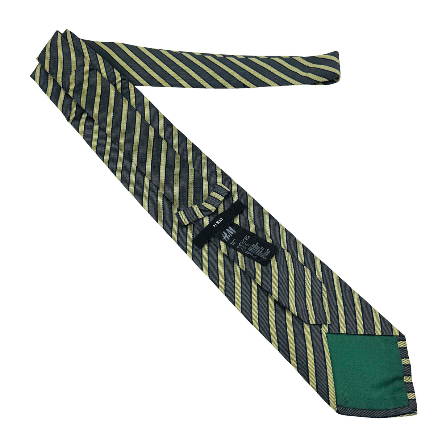 H&M Navy Blue 'Stripes' Silk Tie (Size Regular)