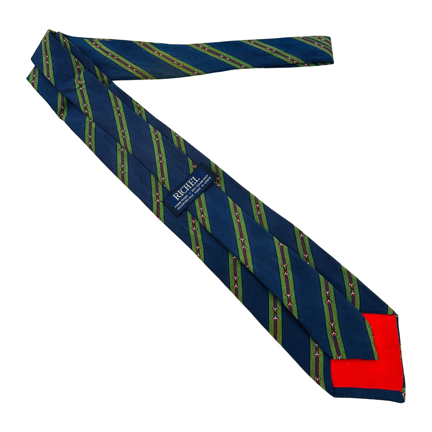 Richel Navy 'Diagonal Stripes' Silk Tie (Size Regular)