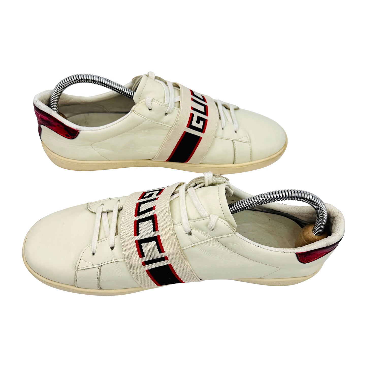 Gucci Ace Logo Elastic White Sneakers (Size 43.5/44)