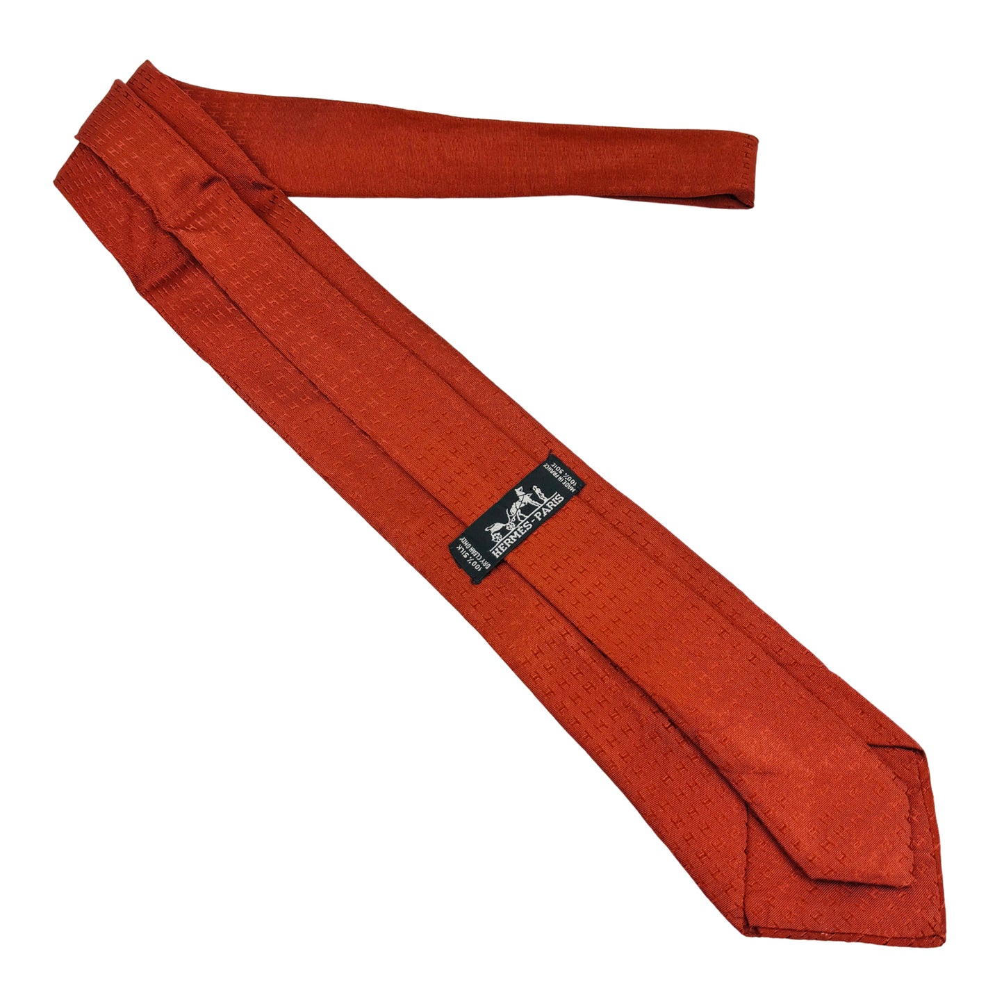 Hermès Rust Orange 'Geometric Pattern' Tie (Size Regular)