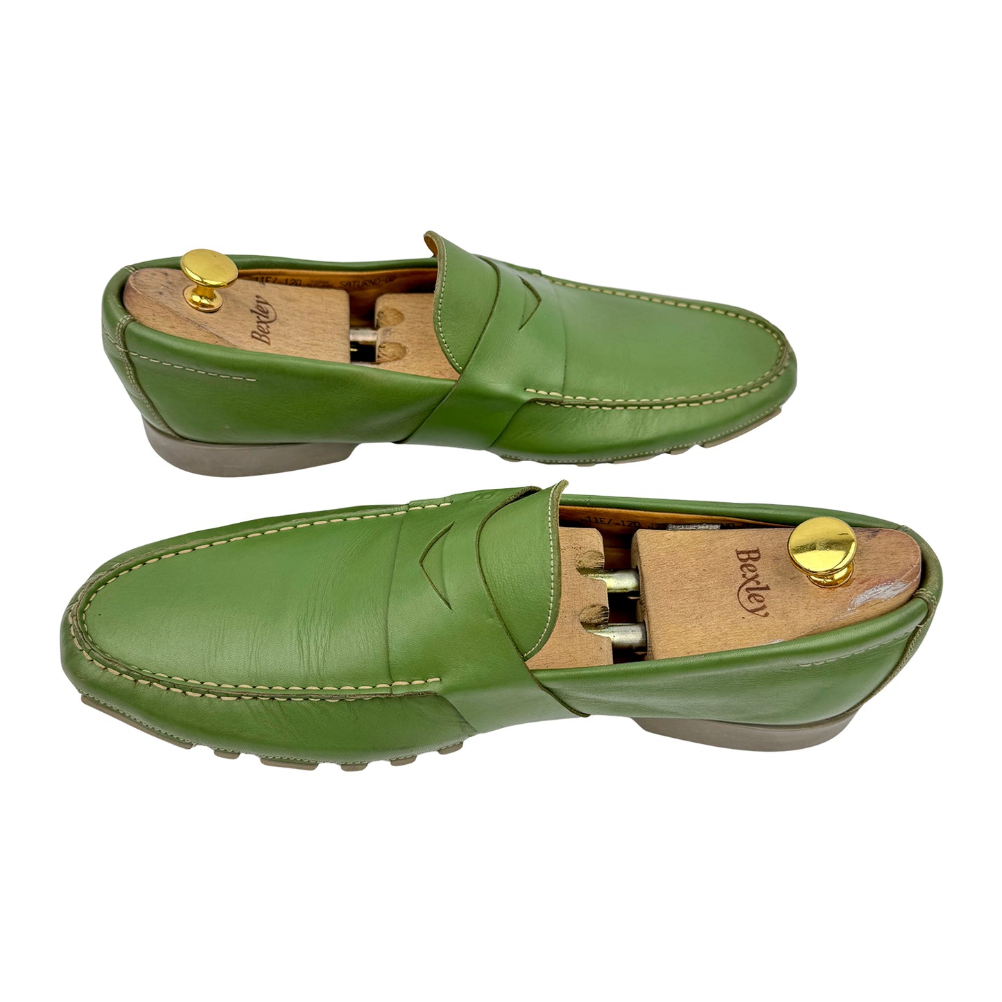 Bally Men's Saturno Green Leather Loafers (Size 46) - SATURNO-02