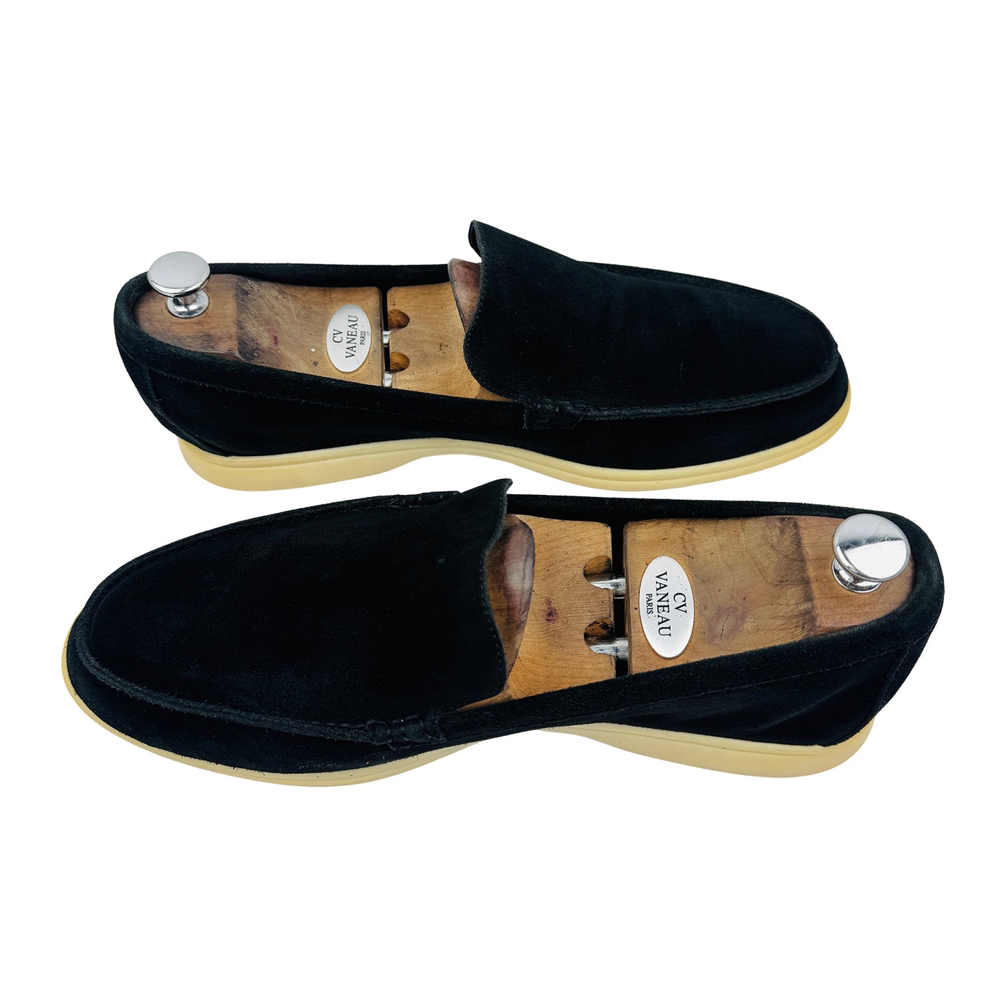 Loro Piana Summer Walk Black Loafers (Size 45)