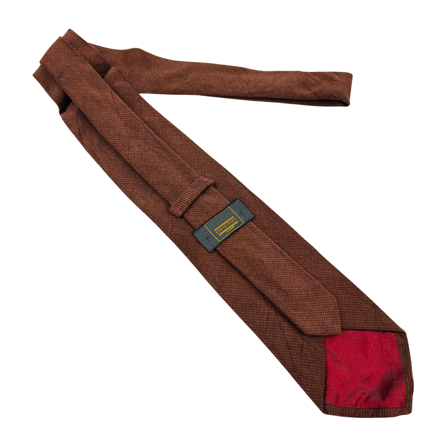 Brera Milano Rust Brown 'Textured Pattern' Tie (Size Regular)