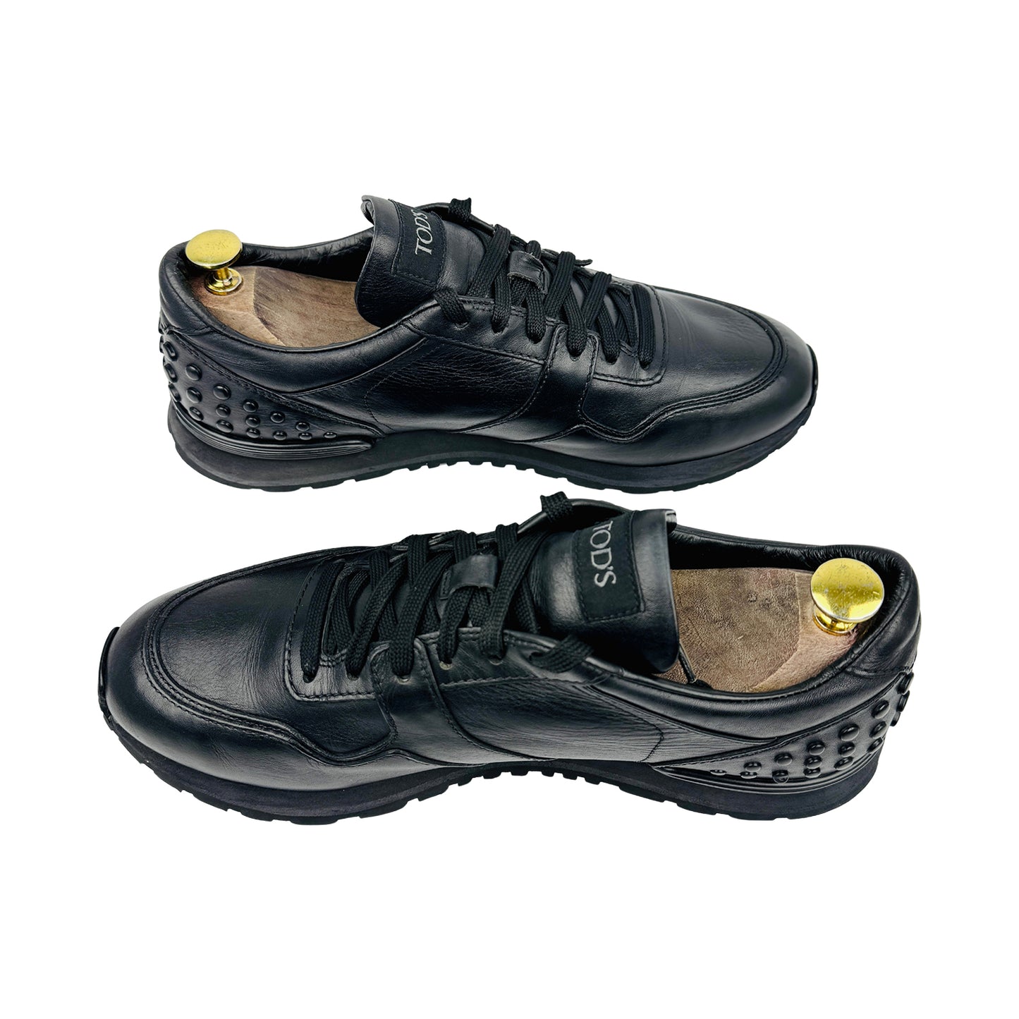 Tod's Men's Black Leather Sneakers (Size 42.5)