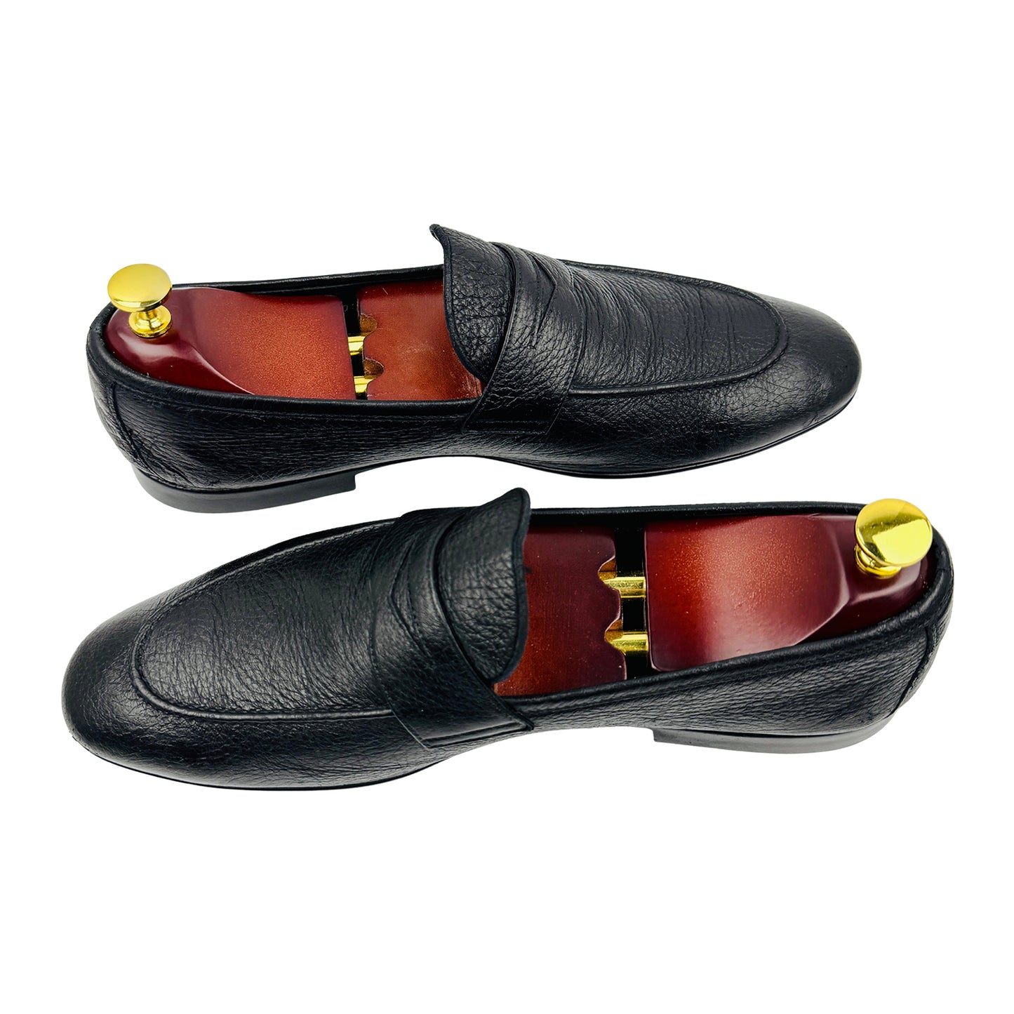 Moreschi Men's Black Leather Penny Loafers (Size 43)