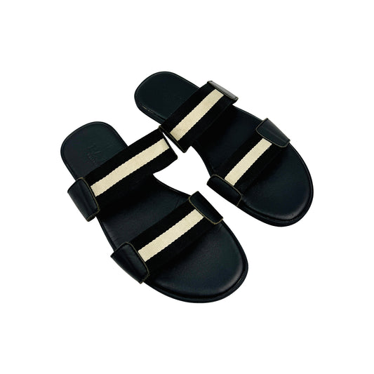 Bally Men's Black Leather Sandal Slides (Size 42.5/43)