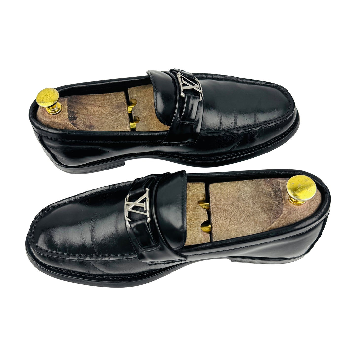 Louis Vuitton Major Black Leather Loafers (Size 41/41.5)