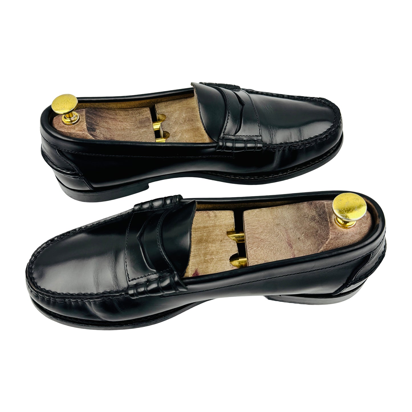 Prada Men's Black Leather Penny Loafers (Size 42)