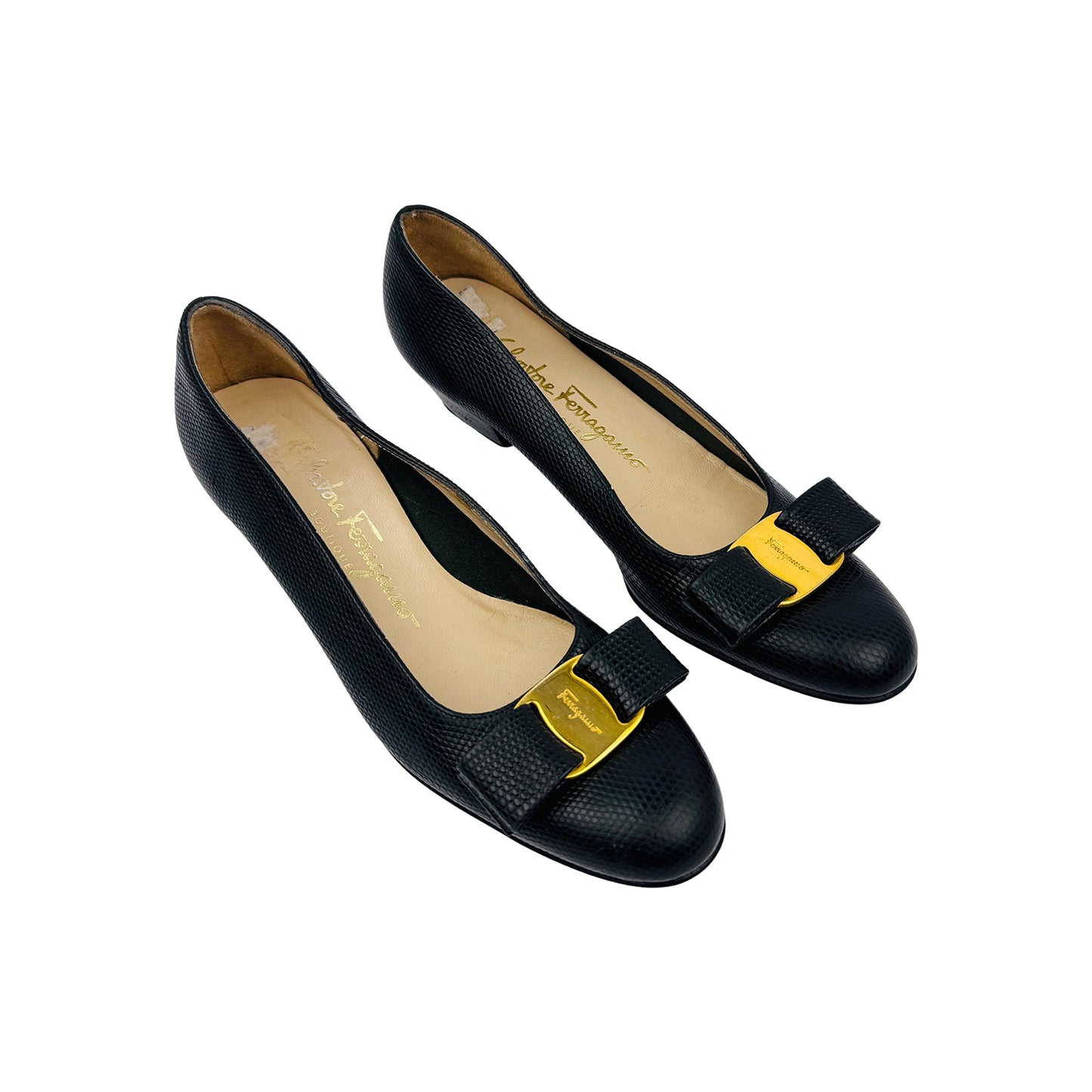 Salvatore Ferragamo Women's Vara Bow Grain Leather Pumps (Size 36)