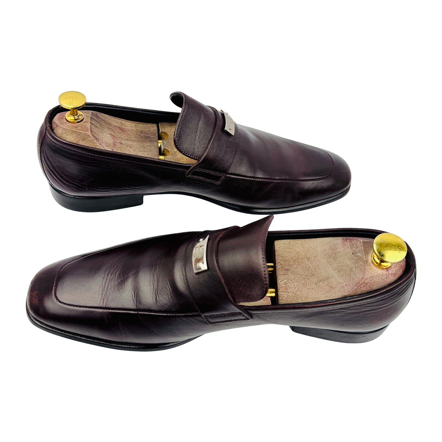 Gucci Metal Logo Detail Brown Loafers (Size 41.5/42) - 253304