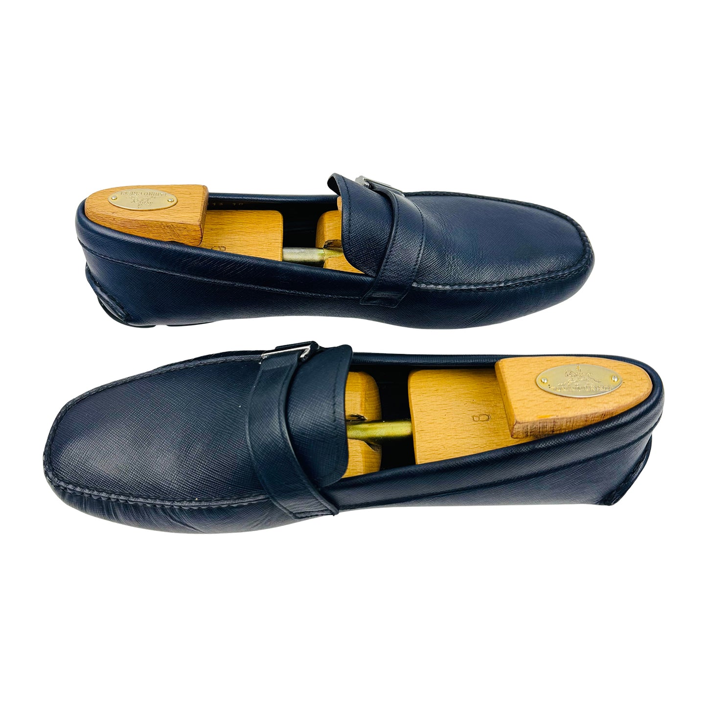 Prada Navy Saffiano Leather Loafers (Size 44) - 2DD113