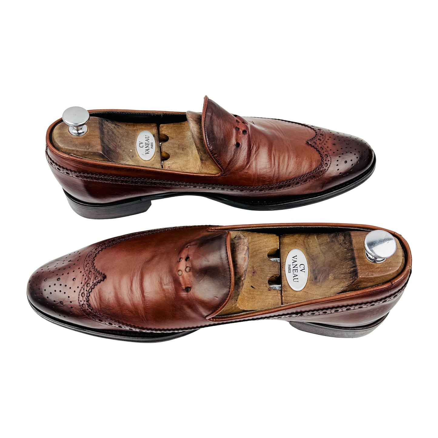 Russel & Bromley Brown Leather Wingtip Loafers (Size 44)
