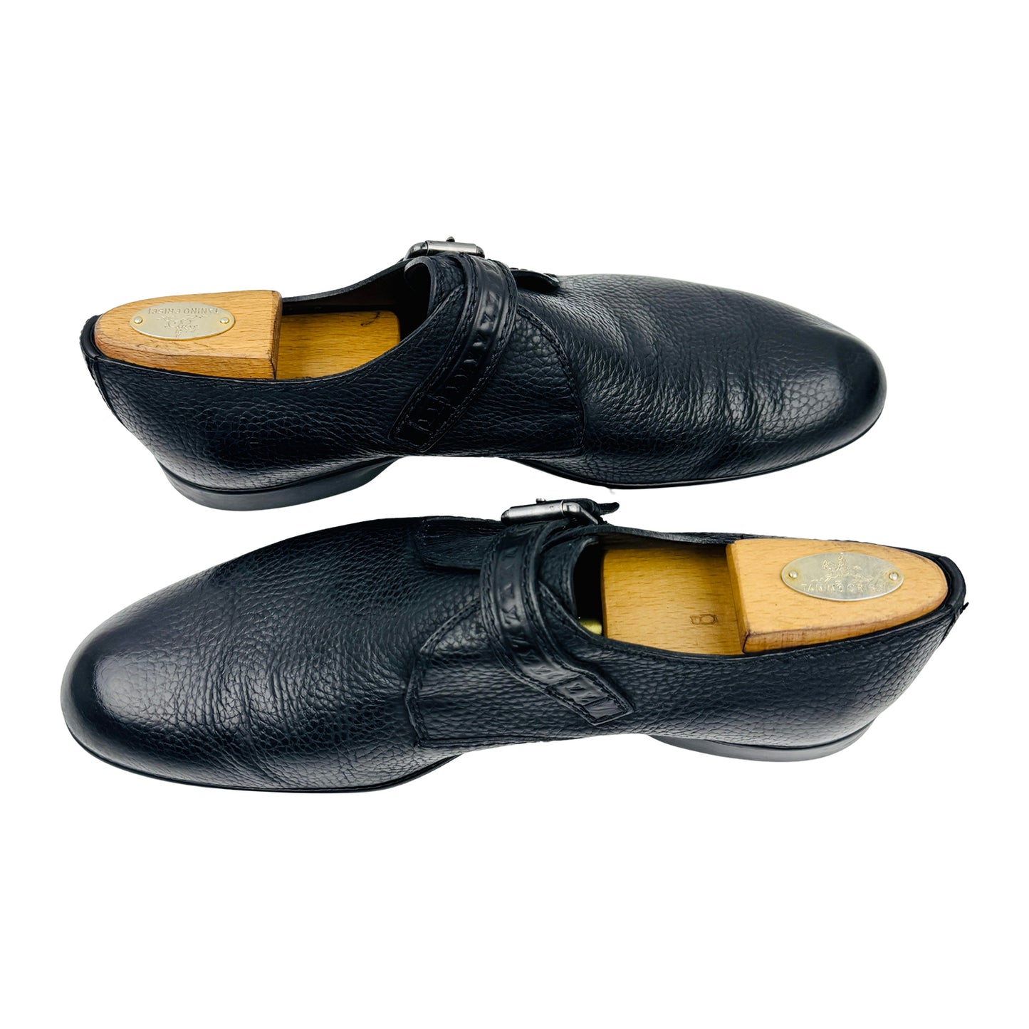 Louis Vuitton Textured Leather Single Monk Strap Shoes (Size 43.5)