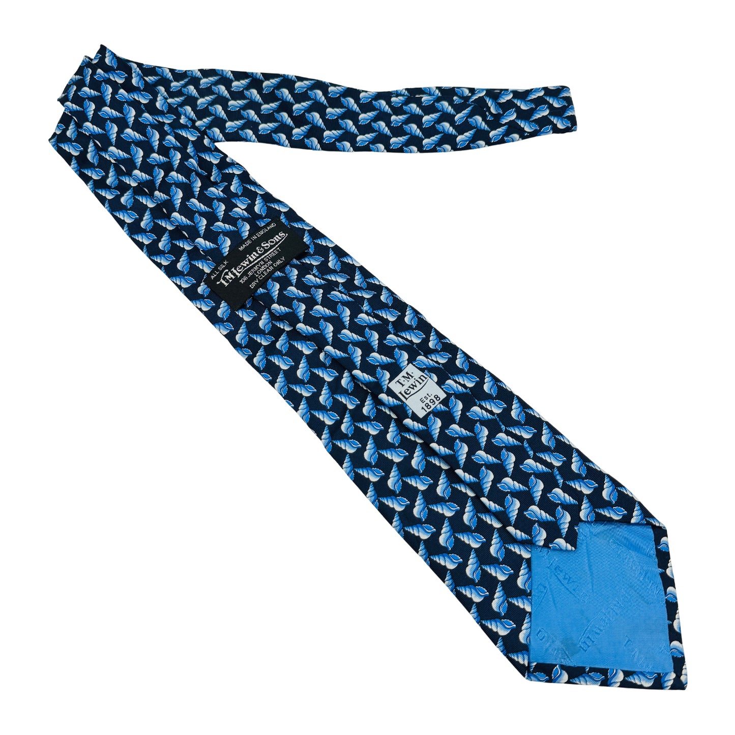 T.M. Lewin & Sons Navy 'Seashell Motifs' Tie (Size Regular)