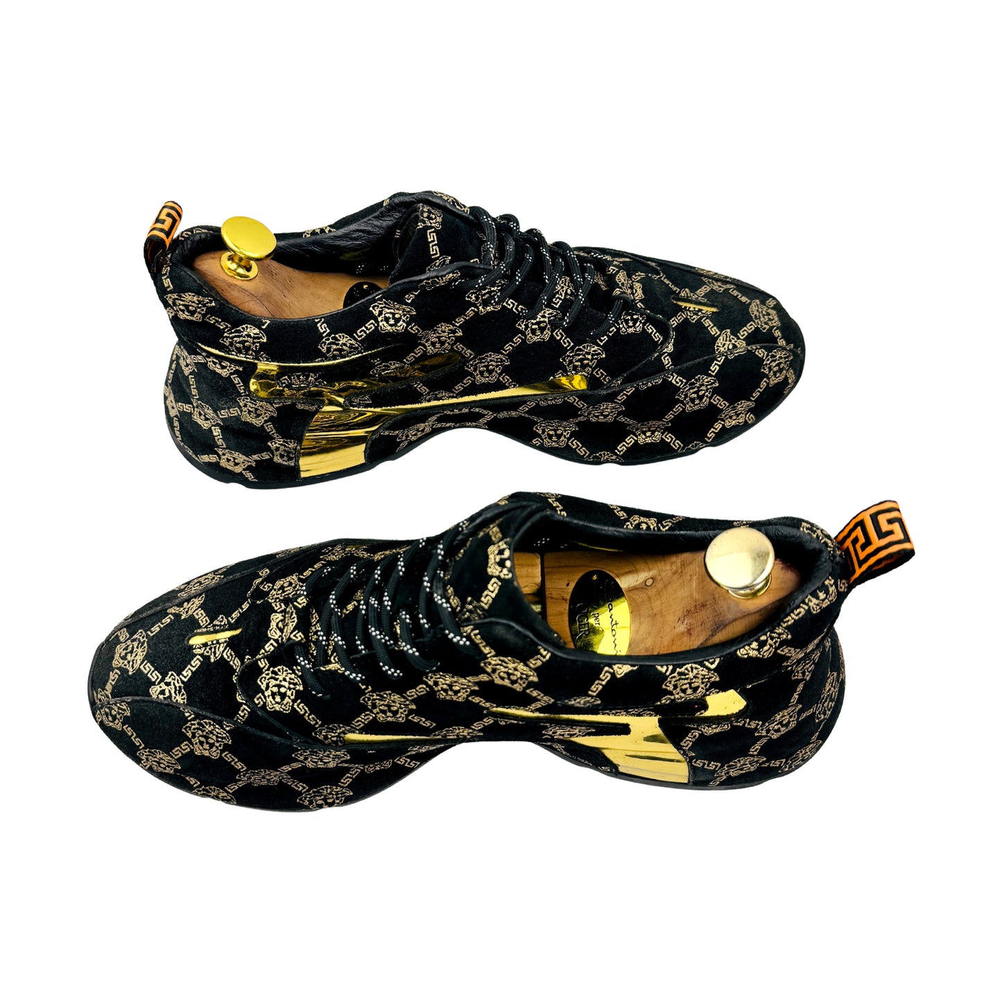 Versace Men's 'Black Metallic Gold' Sneakers (Size 42)