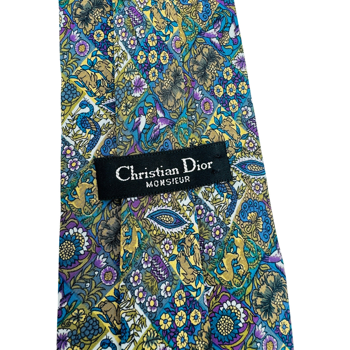 Christian Dior Multicolor 'Animal Motifs' Tie (Size Regular)