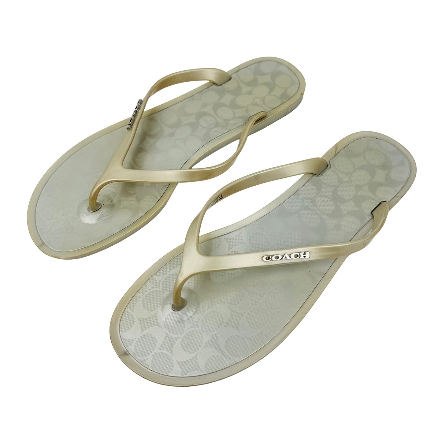 Coach Women's Lyra Off-White Flip Flops (Size 38)