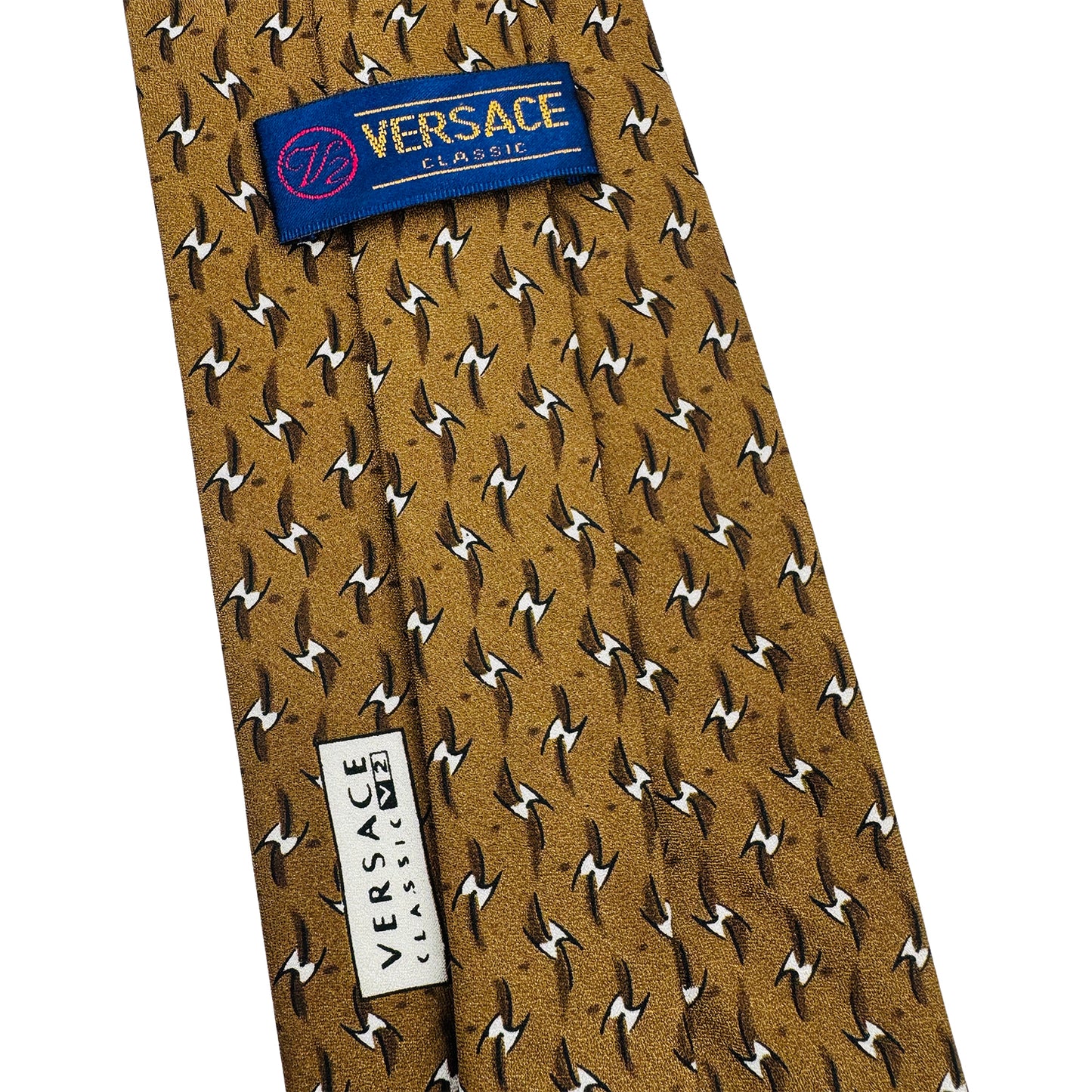 Versace Brown 'Geometric Pattern' Tie (Size Regular)