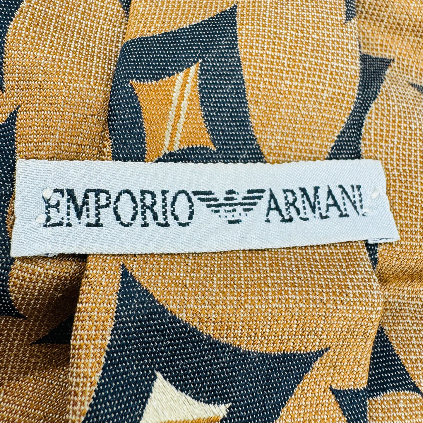 Emporio Armani Mustard 'Geometric Pattern' Tie (Size Regular)