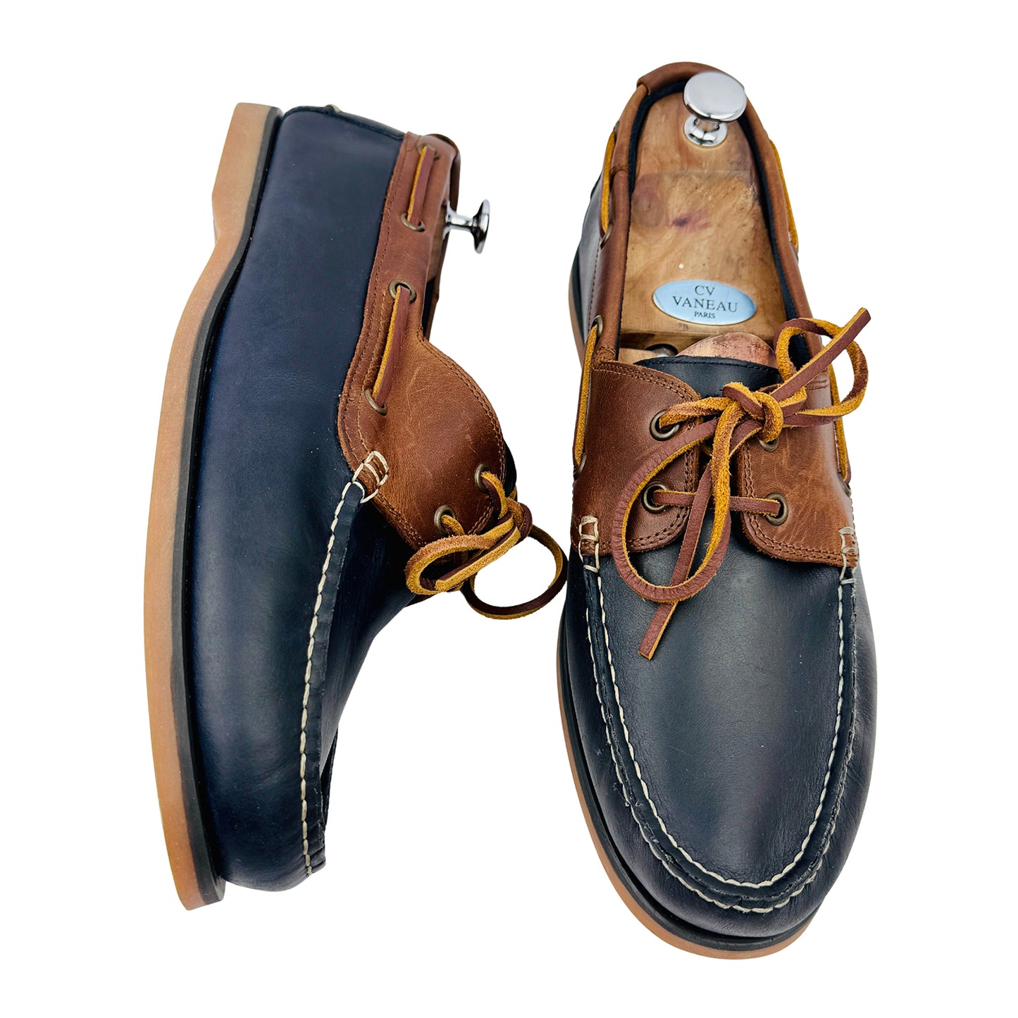 Marks & Spencer Men's Wide Fit Leather Boat Shoes (Size 45.5/46)