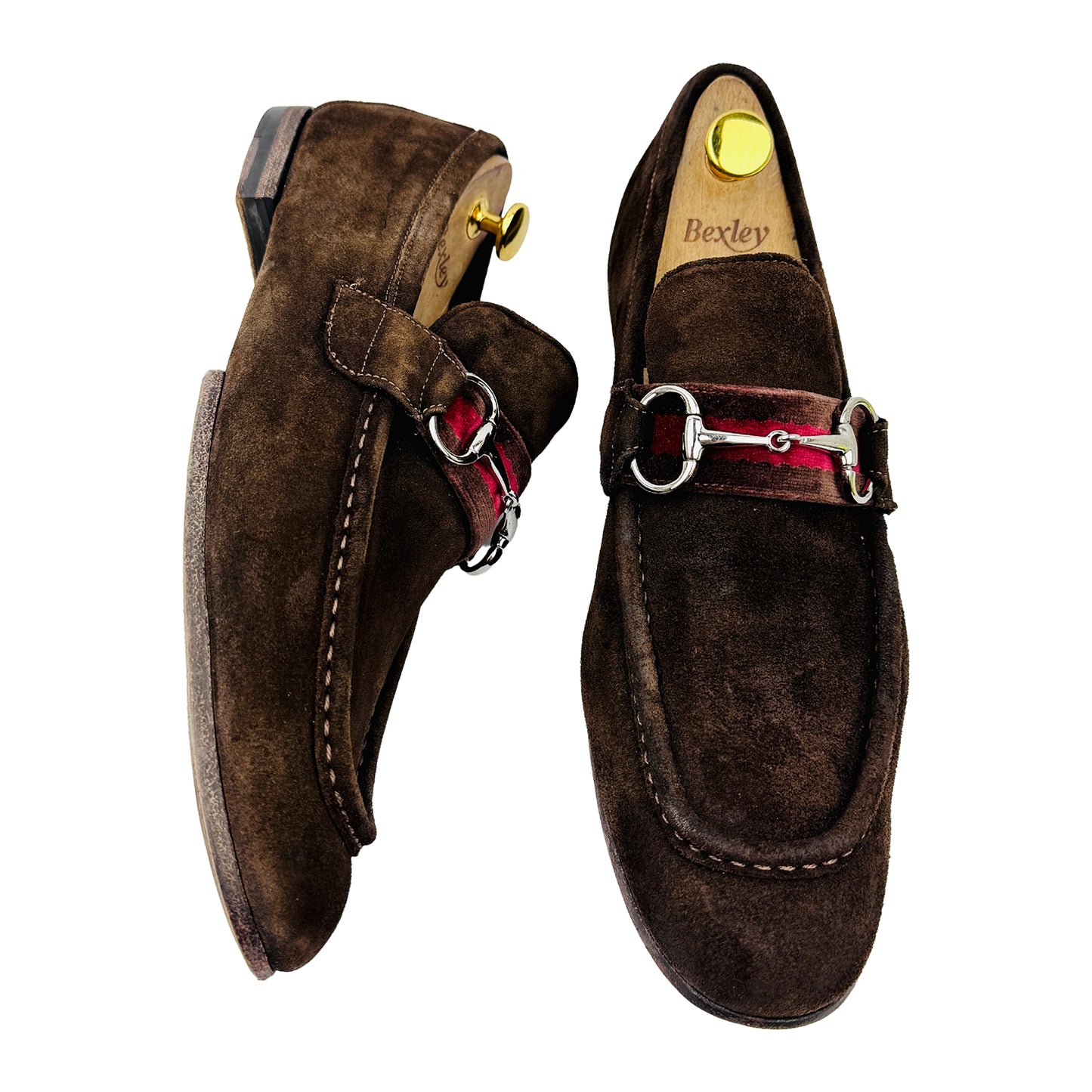 Gucci Men's Brown Horsebit Suede Loafers (Size 44.5)