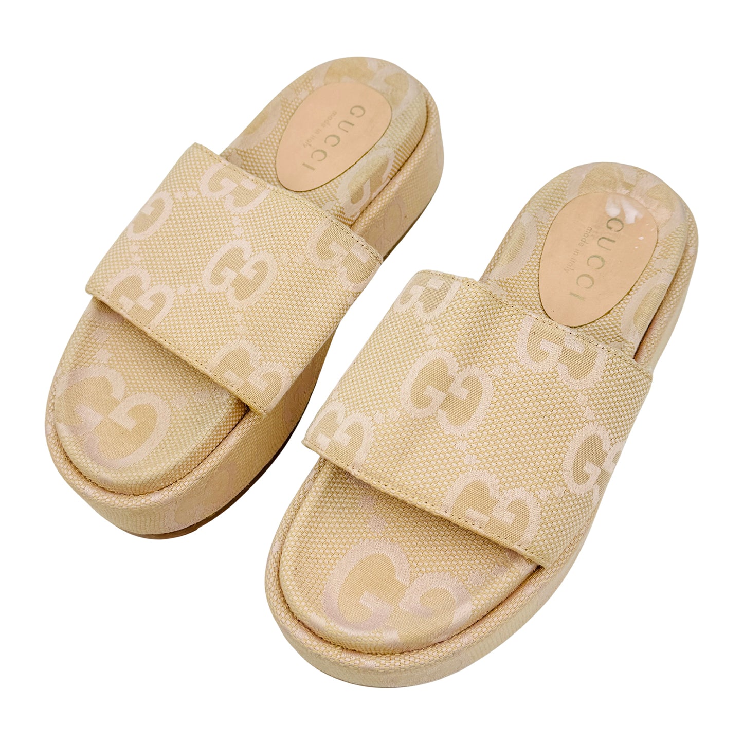 Gucci Angelina Jumbo GG Platform Sandal Slides (Size 40)
