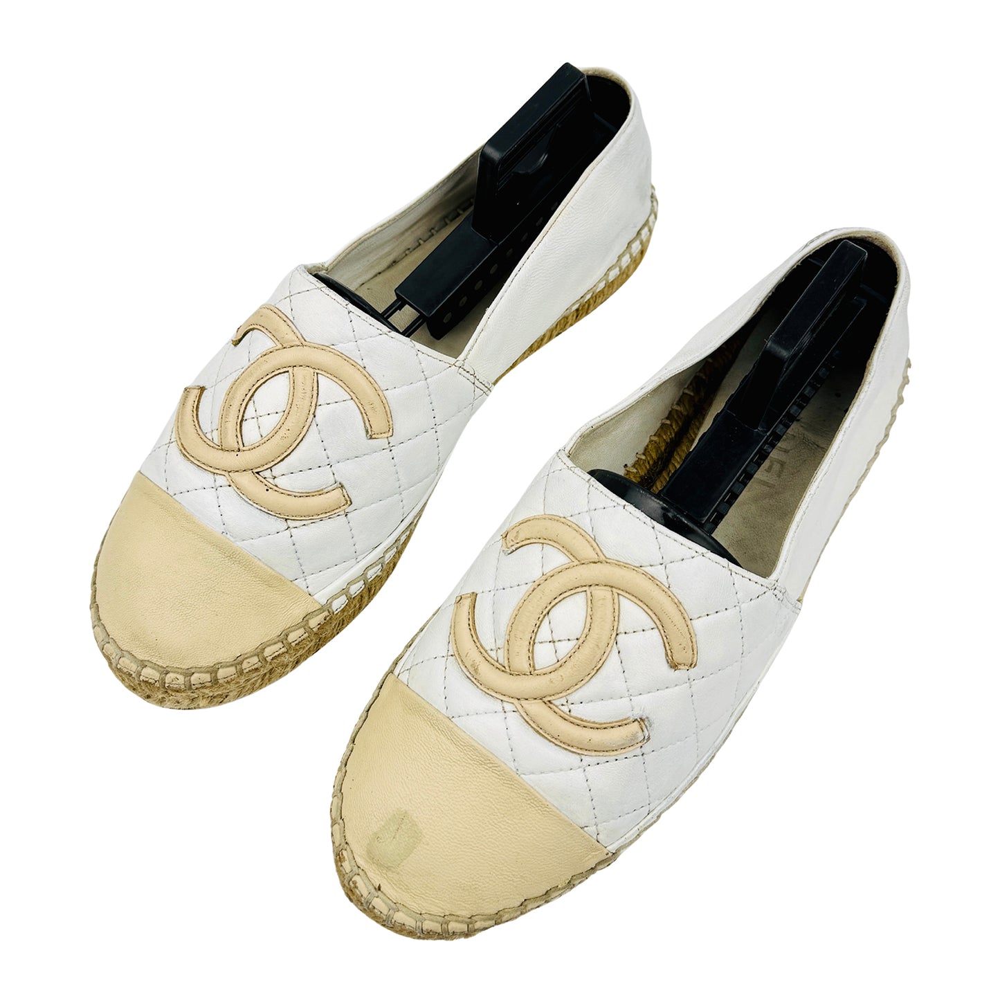 Chanel Women's White Espadrilles (Size 37)