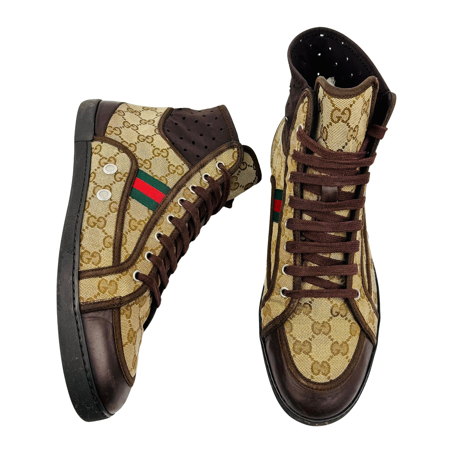 Gucci California Striped High Top Sneakers (Size 44.5)