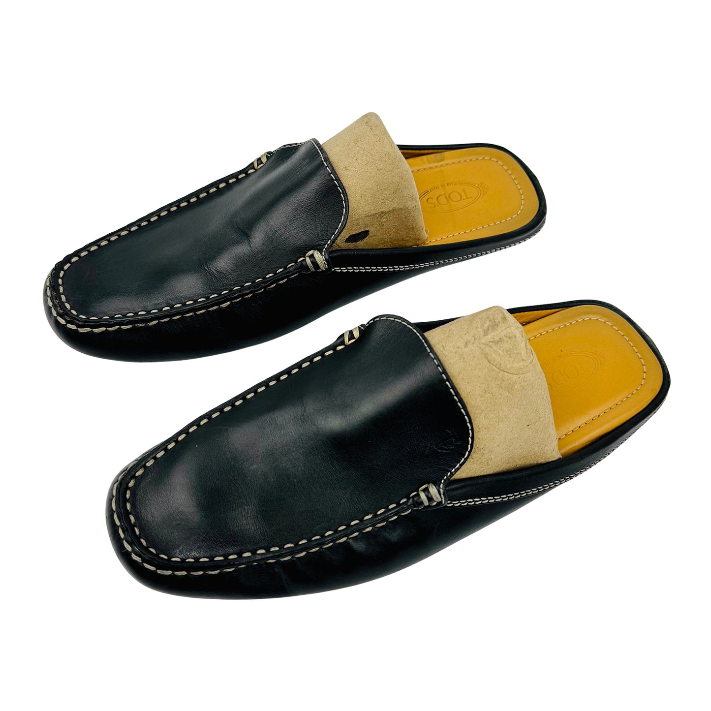 Tod's Men's Black Leather Mules (Size 42.5)