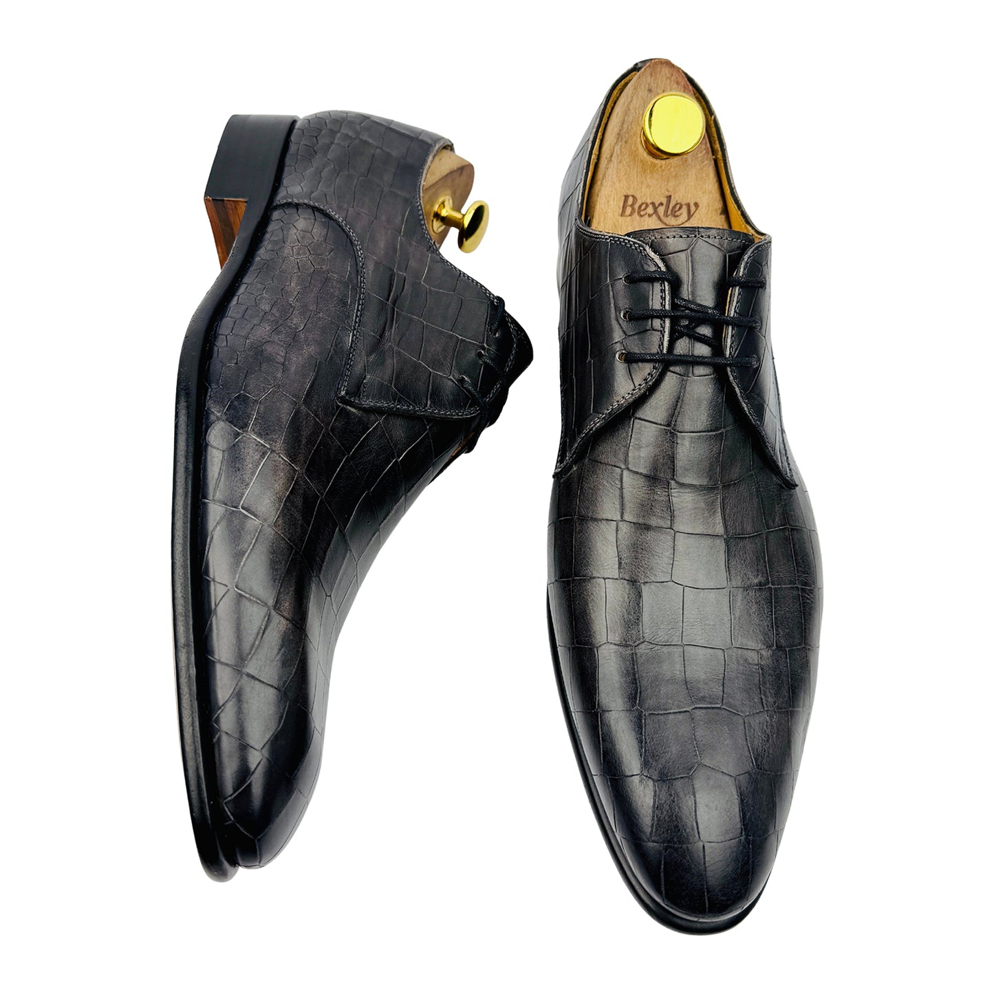 Magnanni Men's Alligator Leather Derby Shoes (Size 42/42.5)