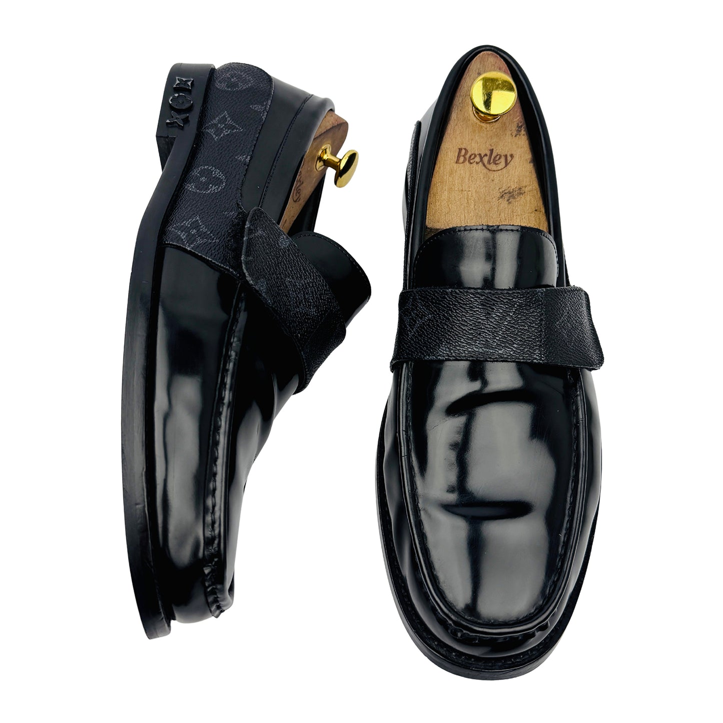 Louis Vuitton Major Monogram Eclipse Black Loafers (Size 43/43.5)