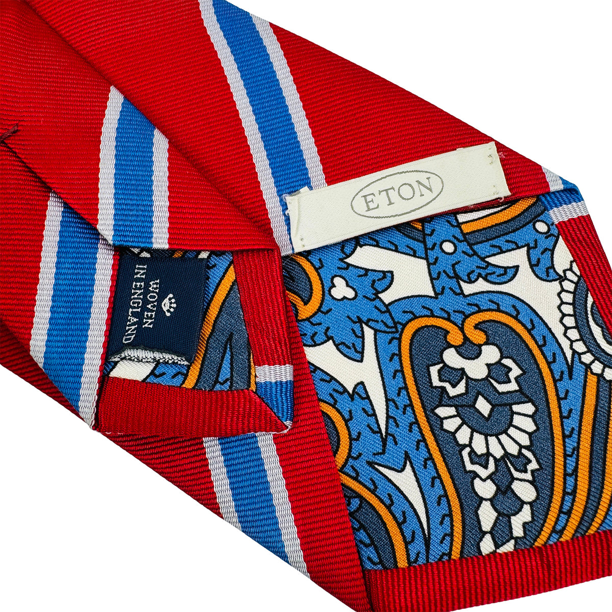 Eton Red Blue Diagonal Stripes Tie (Size Regular)
