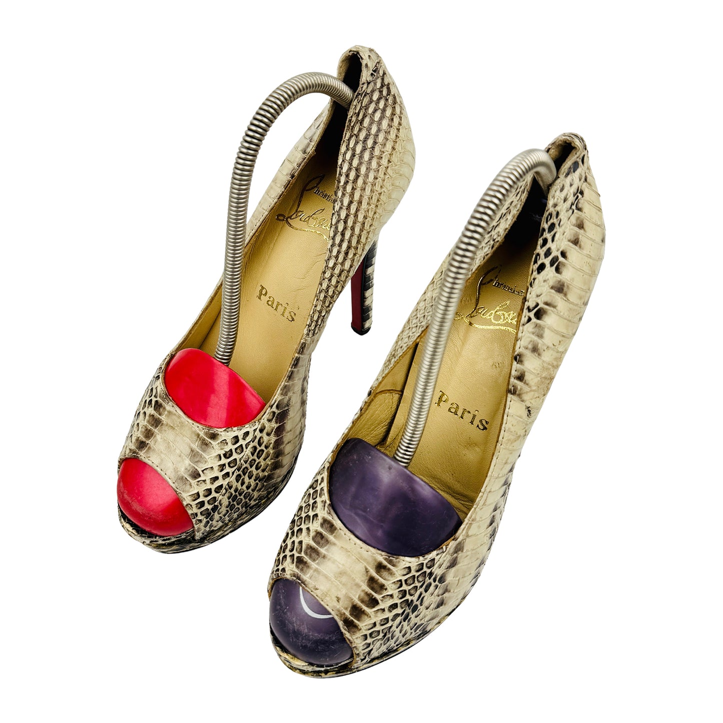 Christian Louboutin Python Leather Heel Pumps (Size 36)