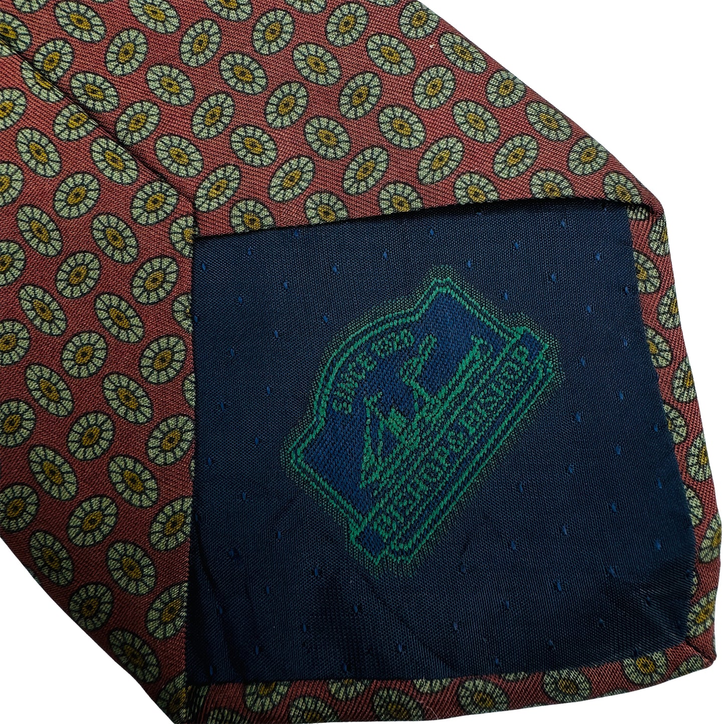 Bishop & Bishop Brick Red 'Geometric Pattern' Tie (Size Regular)