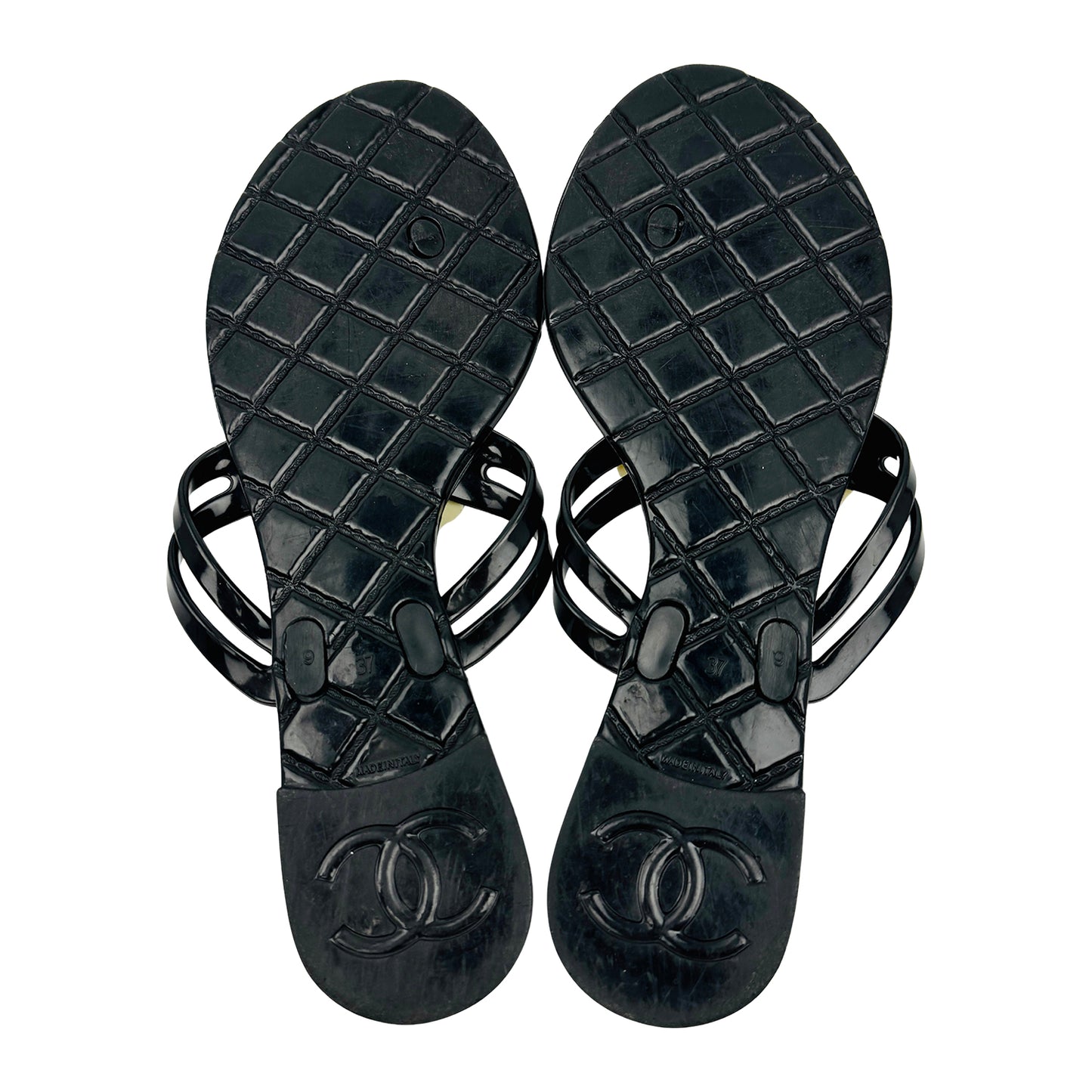 Chanel Women's Camellia Back Thong Slippers (Size 37)