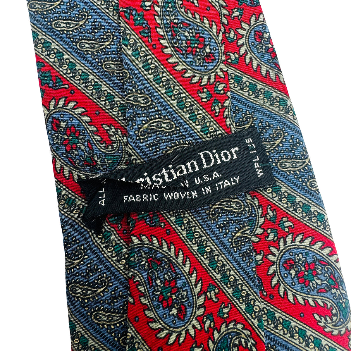 Christian Dior Multicolor 'Diagonal Stripes' Tie (Size Regular)