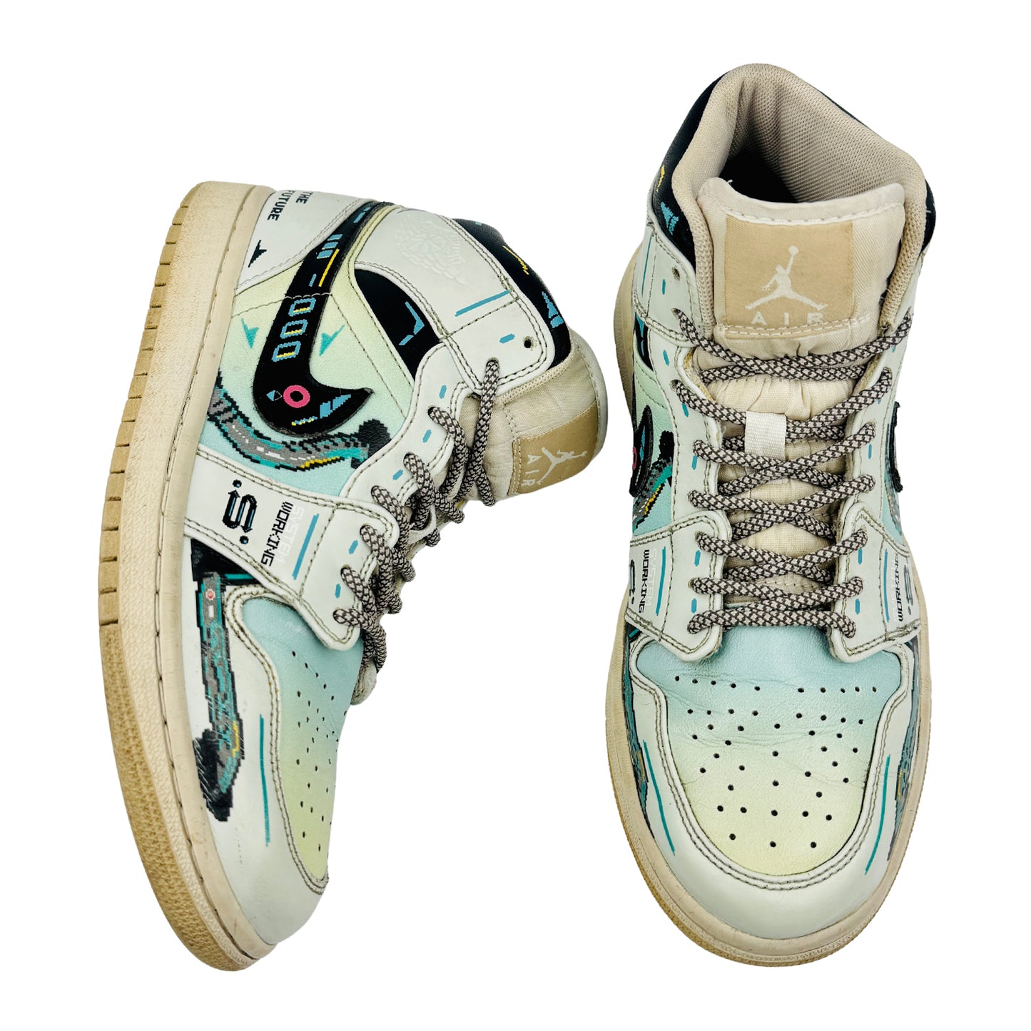 Nike Air Jordan 1 Mid 'Cyberpunk' Sneakers (Size 40.5) - 554724-082