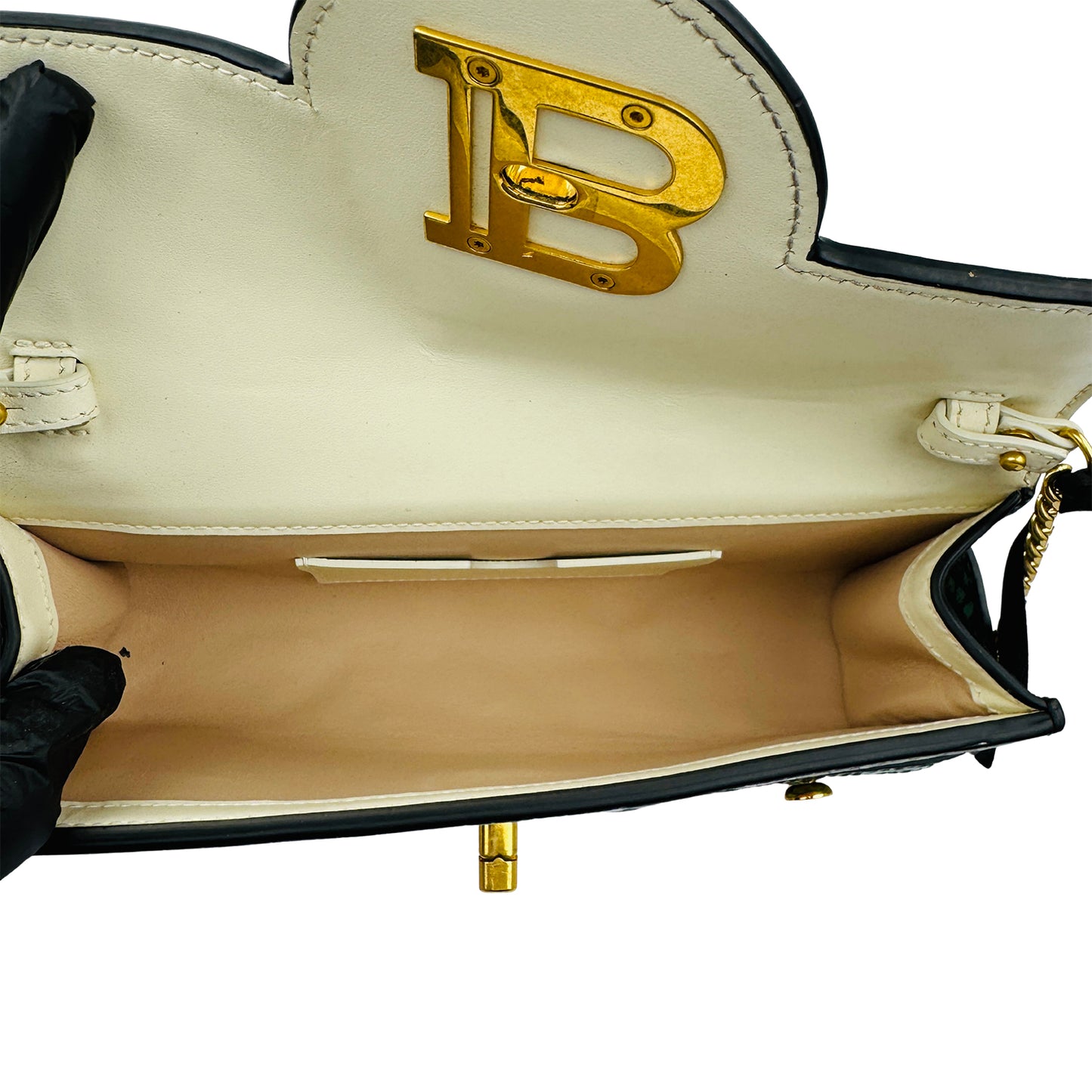 Balmain B-Buzz 23 Patchwork Leather Clutch Bag