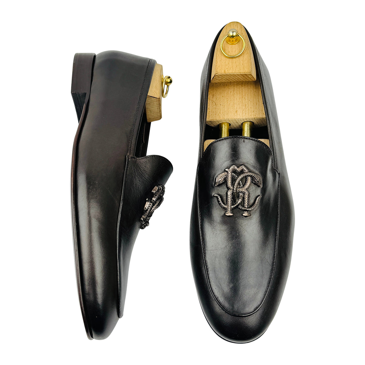 Roberto Cavalli RC Monogram Leather Loafers (Size 46)