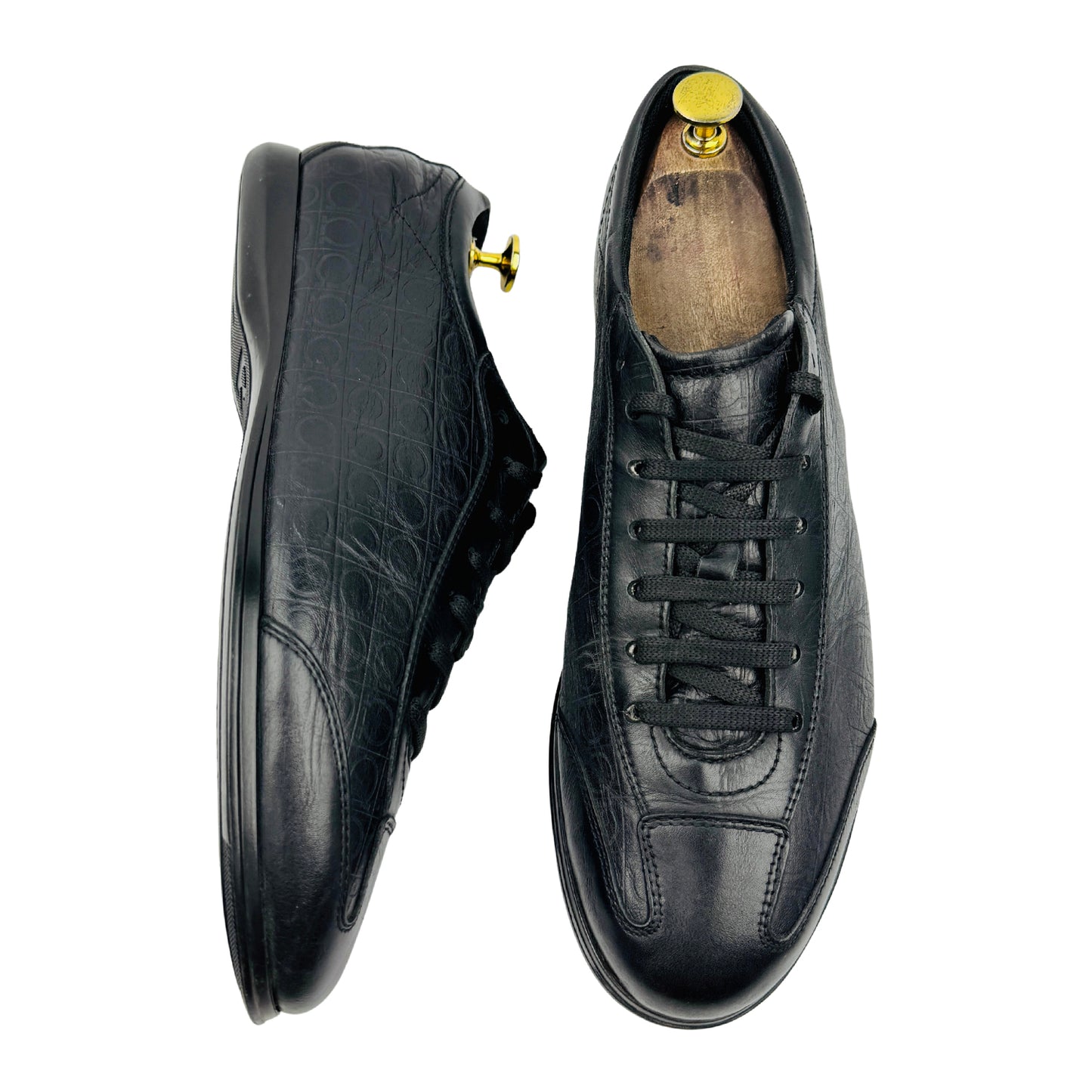 Salvatore Ferragamo Men's Black Sneakers (Size 42.5)