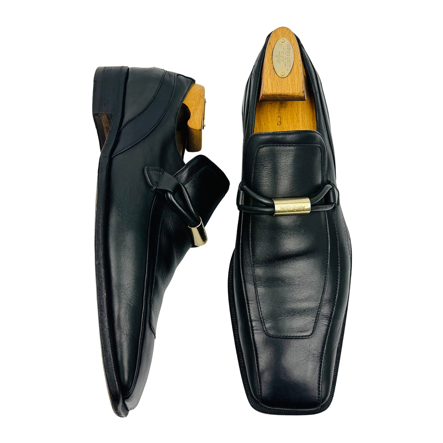 Yves Saint Laurent Black Leather Loafers (Size 42.5)