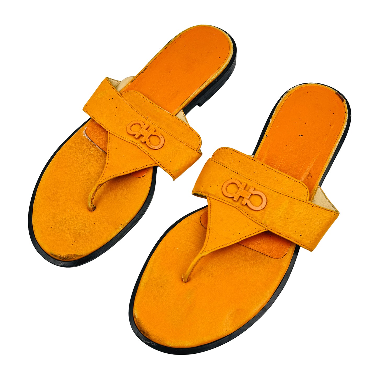 Salvatore Ferragamo Orange Flip Flops (Size 39)