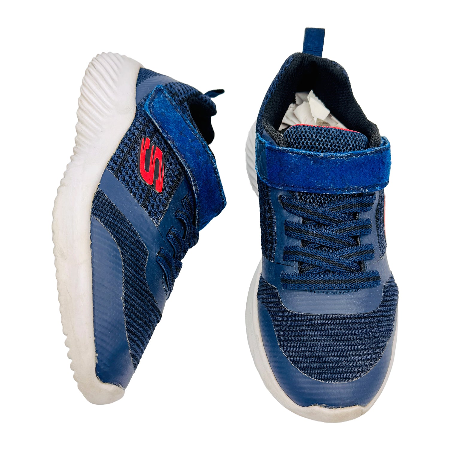 One Front One Cross image of Skechers Kid's Bounder Zallow Shoes (Size 31) 98302L NVBK